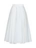 Gonna midi a ruota Geliux in misto lyocell bianco