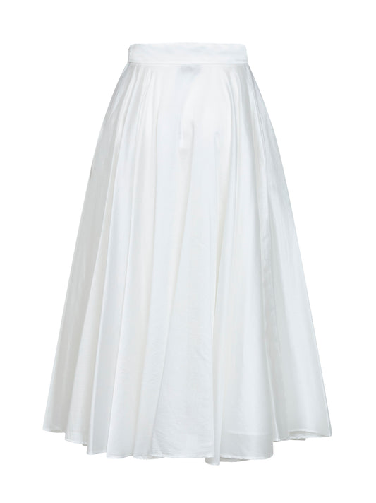 White lyocell blend Geliux midi full skirt