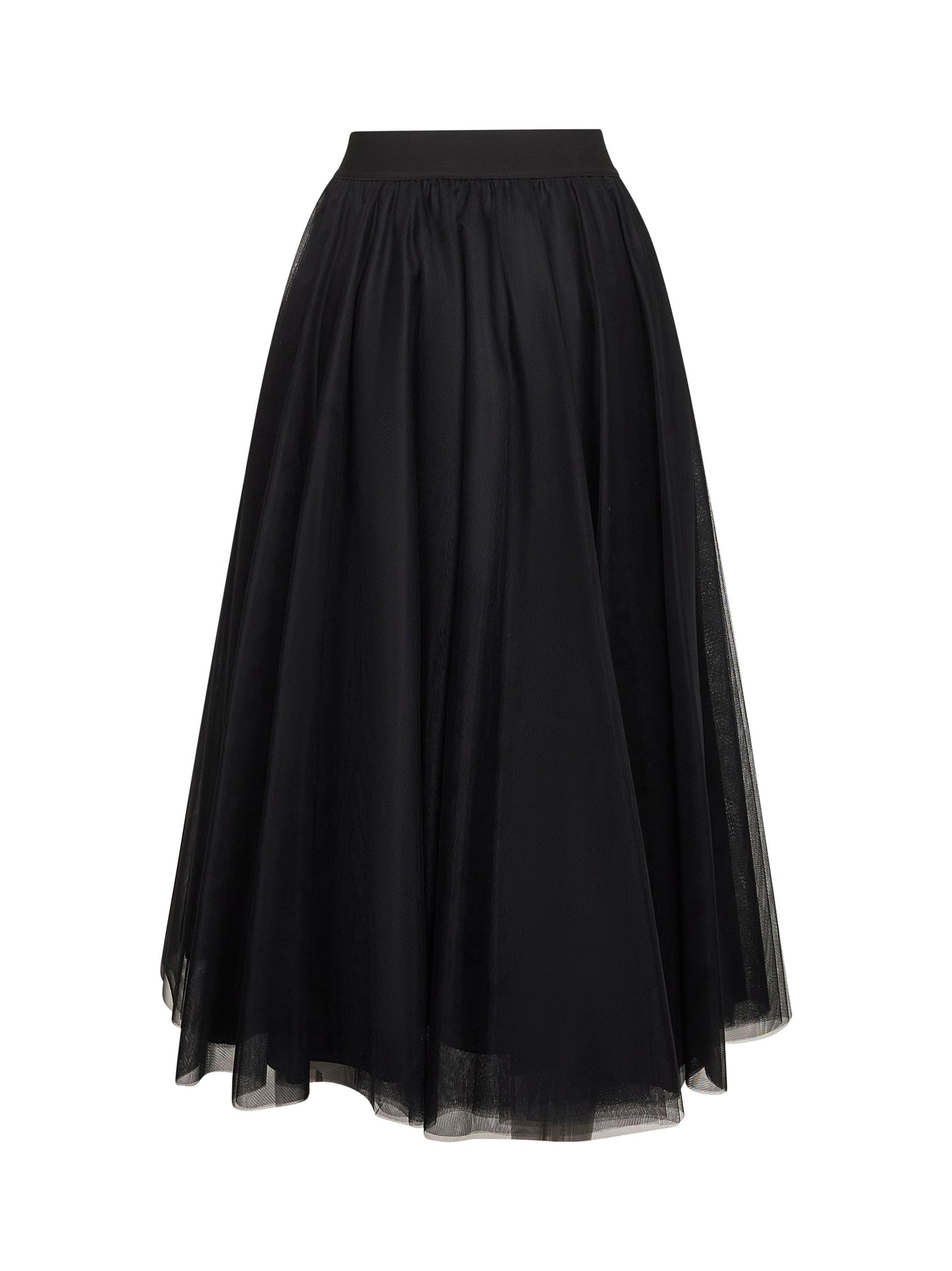 Gonna lunga ampia Gerby in tulle onice
