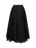 Gonna lunga ampia Gerby in tulle onice