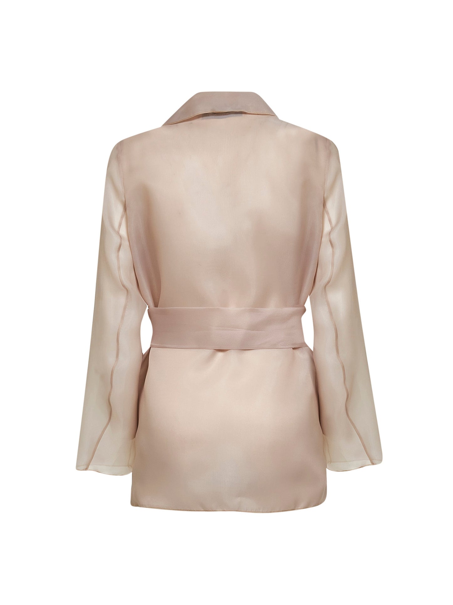 Giacca con cintura Gileda in organza beige