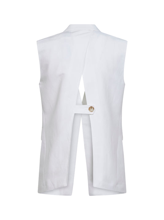 Gilet Grifea in viscosa e lino bianco