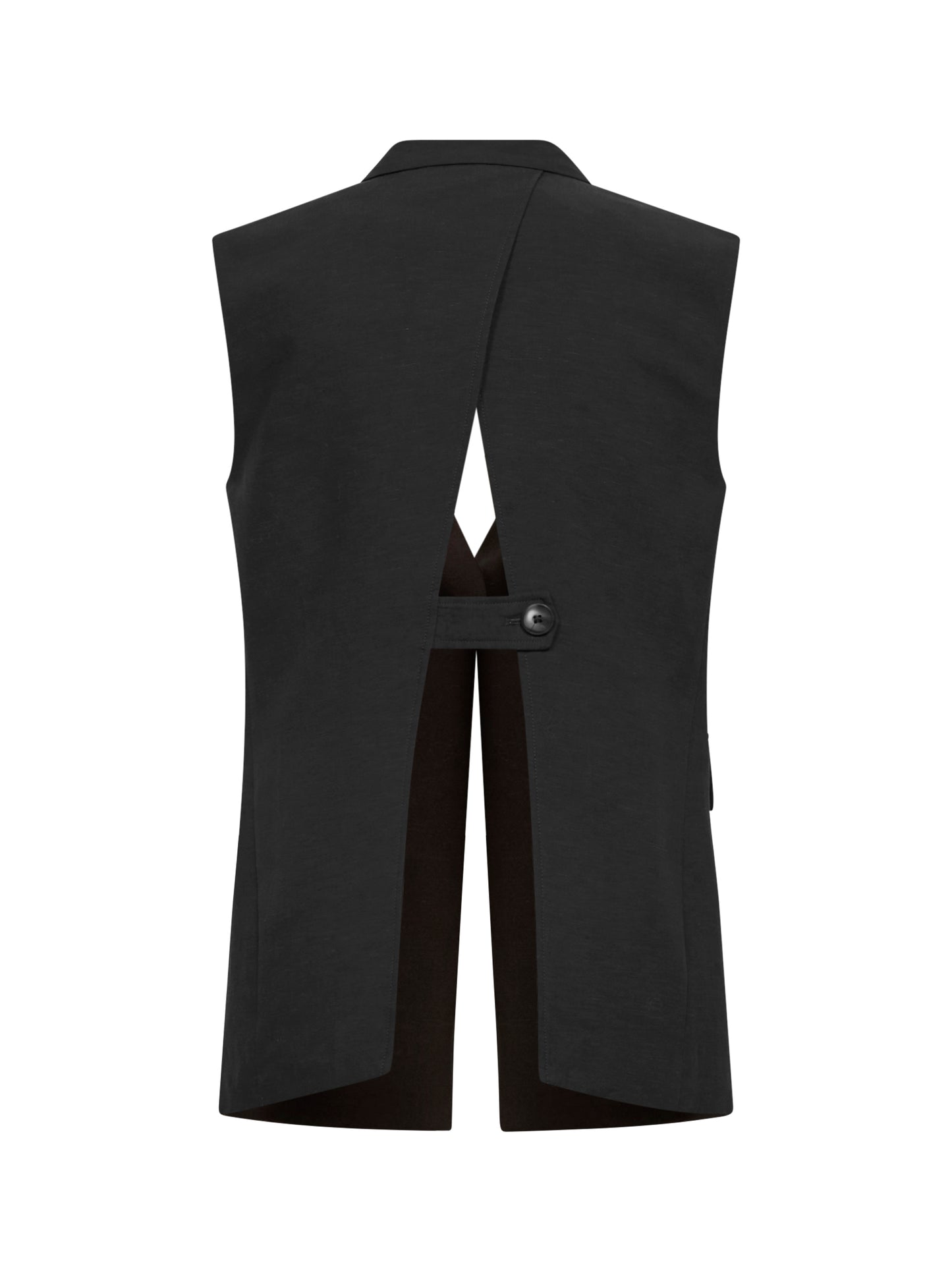 Gilet Grifea in viscosa e lino moka