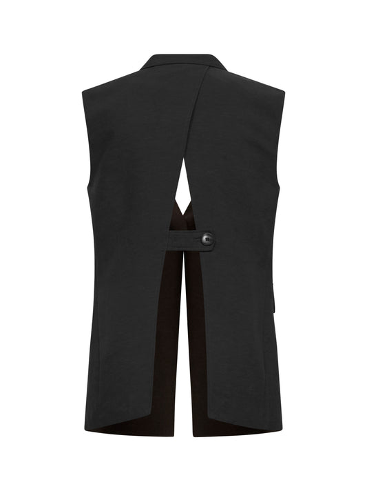 Gilet Grifea in viscosa e lino moka