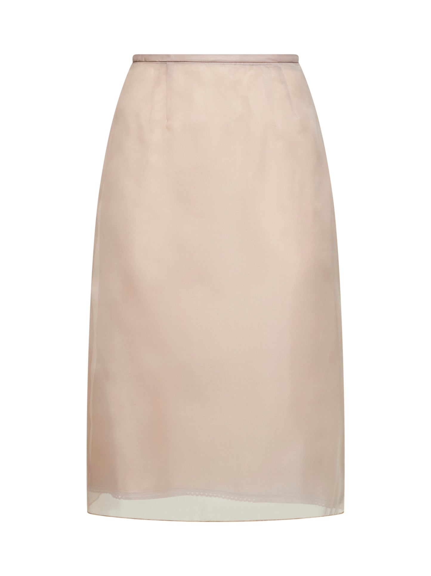 Beige organza Gunzy pencil skirt