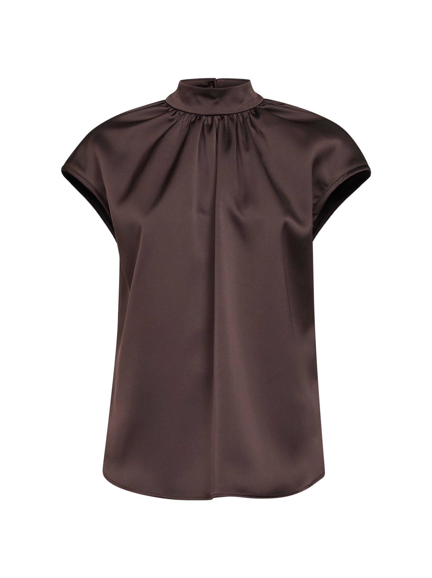 Top Maria in raso caffè