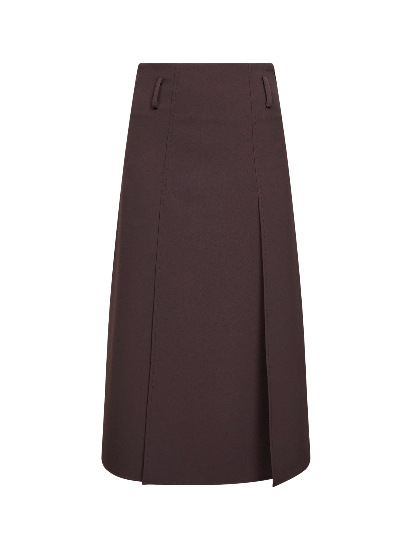 Gonna midi a teli Marialuisa in jersey marrone scuro