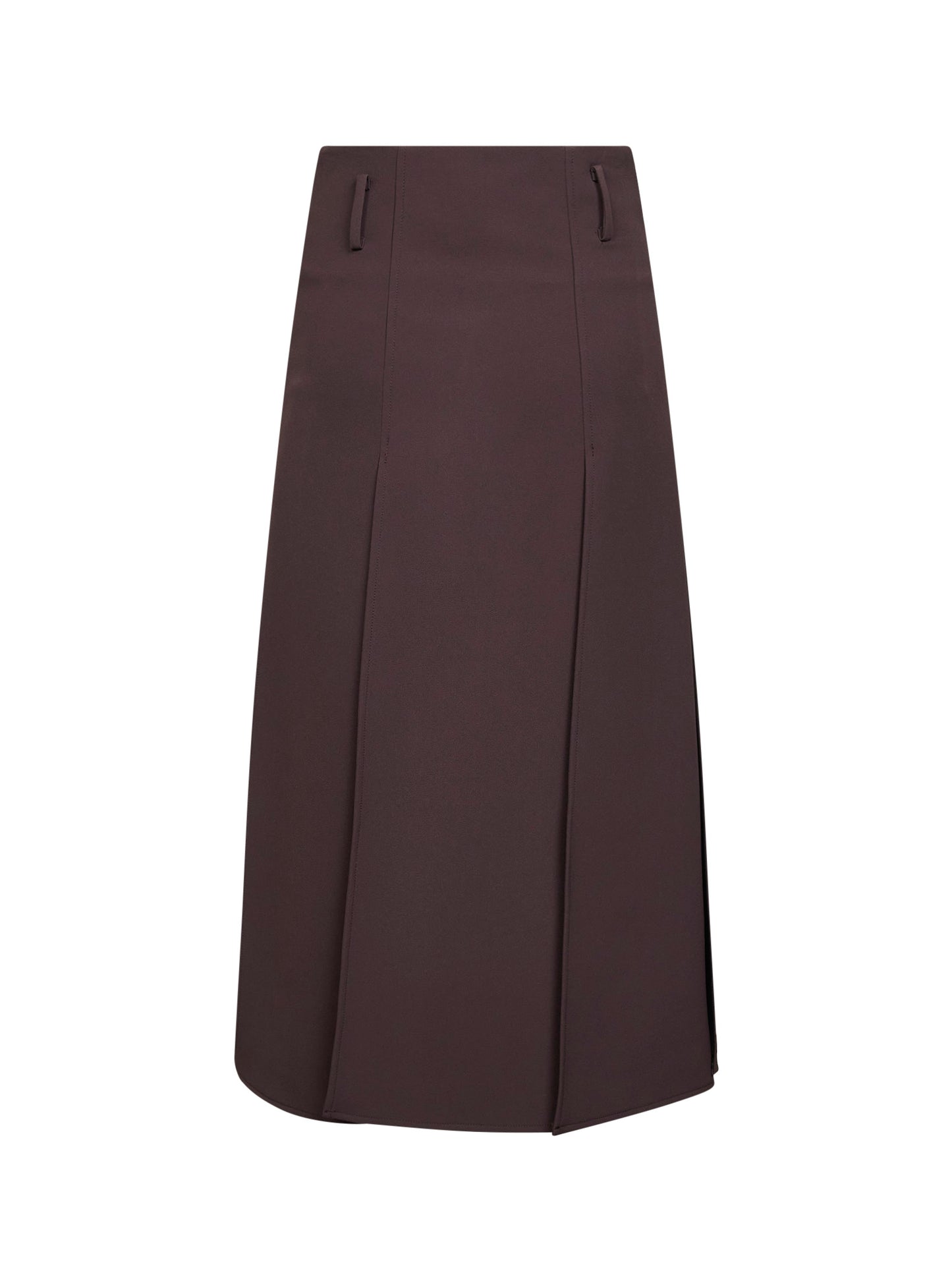 Gonna midi a teli Marialuisa in jersey marrone scuro