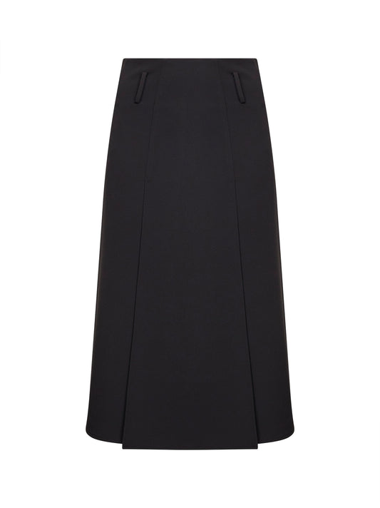 Gonna midi a teli Marialuisa in jersey nero