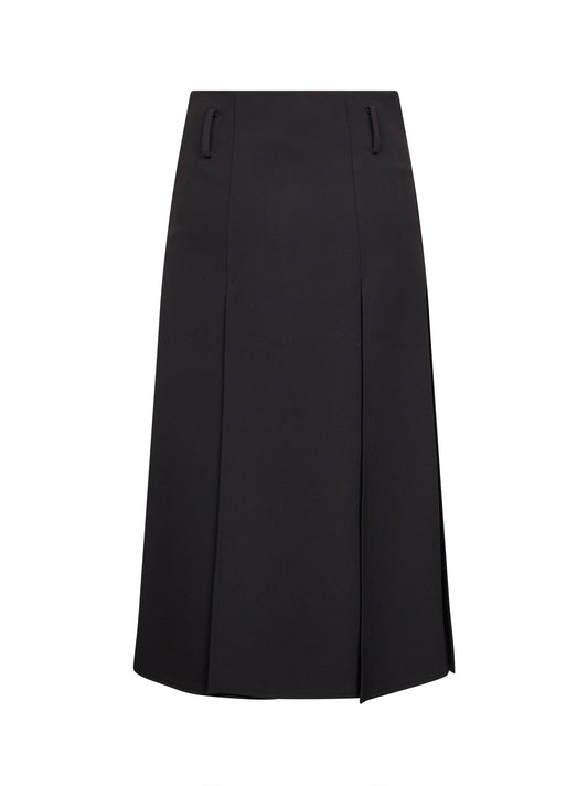 Gonna midi a teli Marialuisa in jersey nero