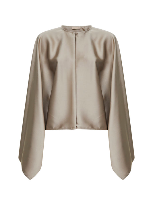 Chalk satin Merti cape