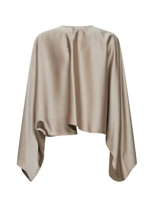 Chalk satin Merti cape
