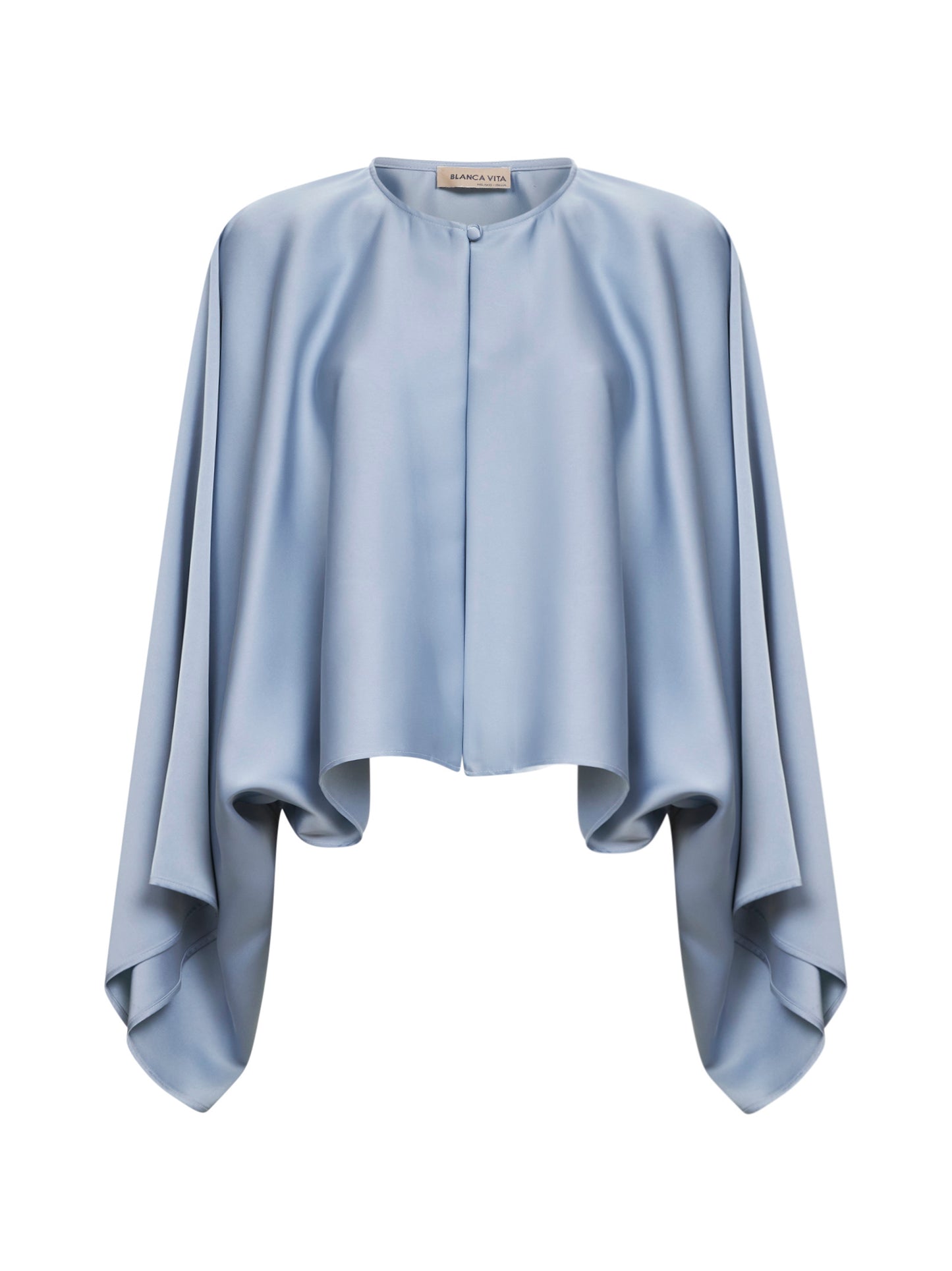 Cappa Merti in raso azzurro polvere
