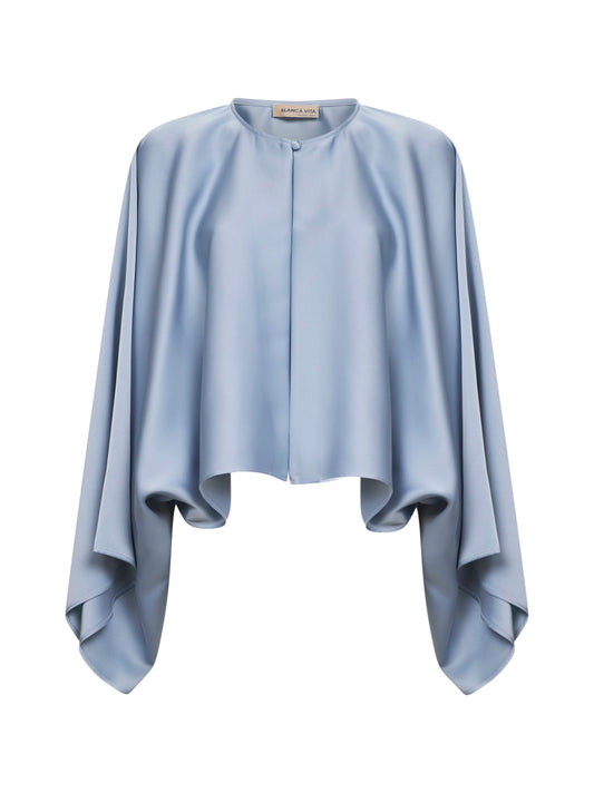 Powder blue satin Merti cape