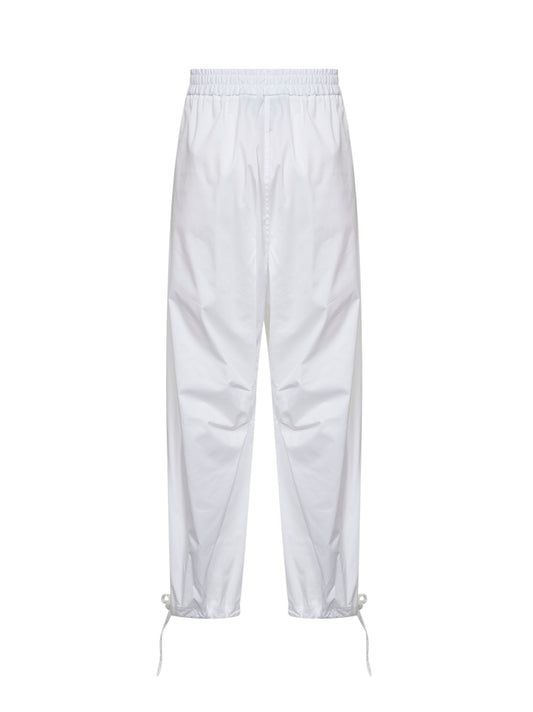 Pantaloni cargo Pagila in popeline tecnico bianco