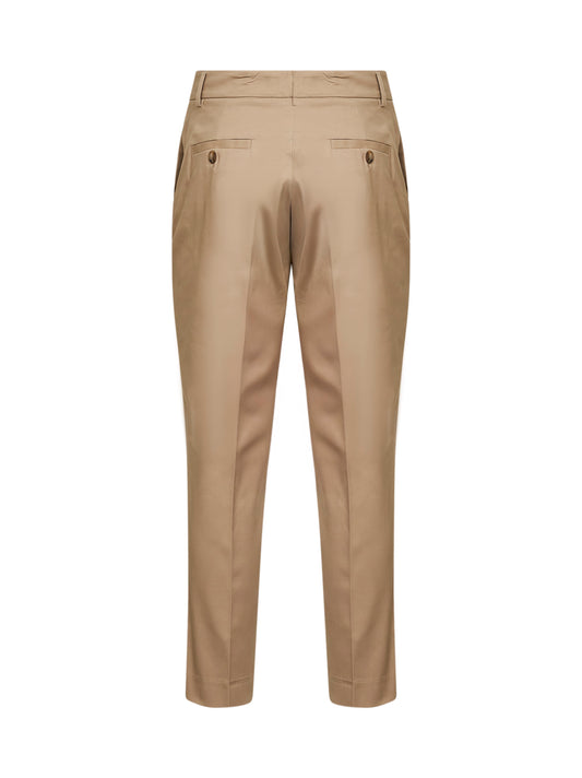 Pantaloni chino Pares in cotone stretch sabbia