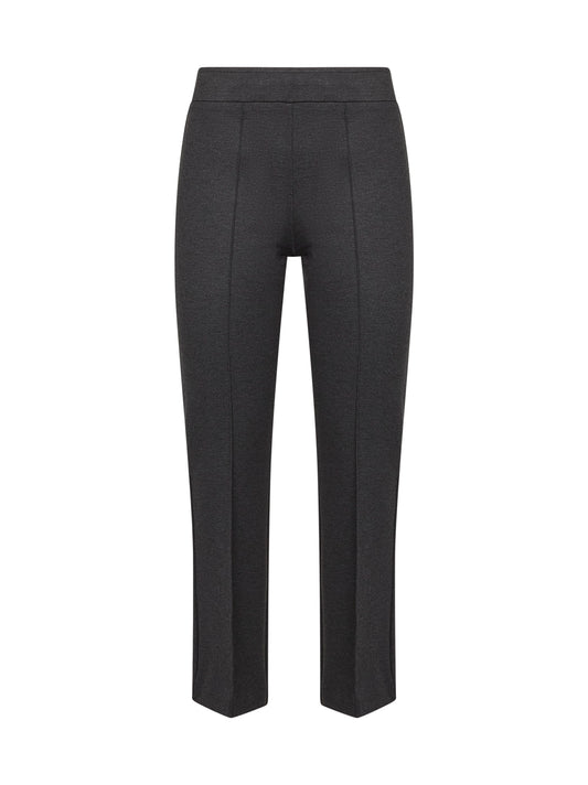 Anthracite stretch jersey Pioppo trumpet trousers