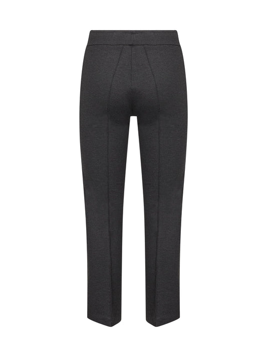Anthracite stretch jersey Pioppo trumpet trousers