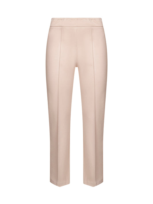 Cream stretch jersey Pioppo trumpet trousers