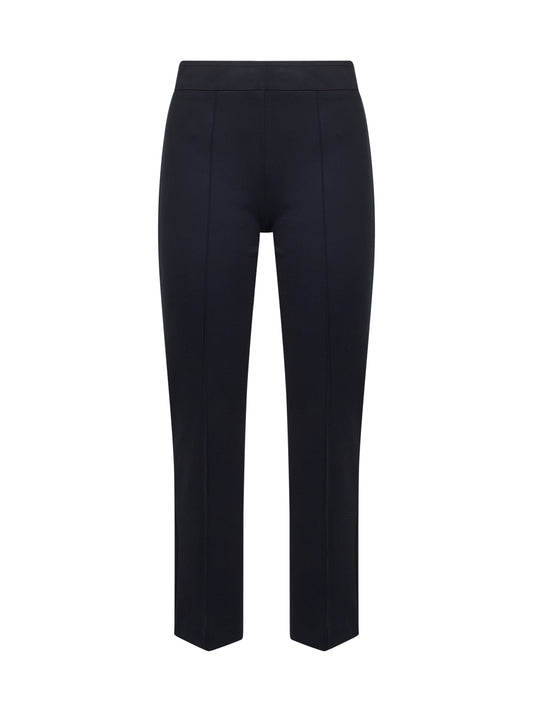 Blue stretch jersey Pioppo trumpet trousers