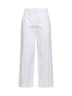 Pantaloni ampi Polka in cotone stretch bianco