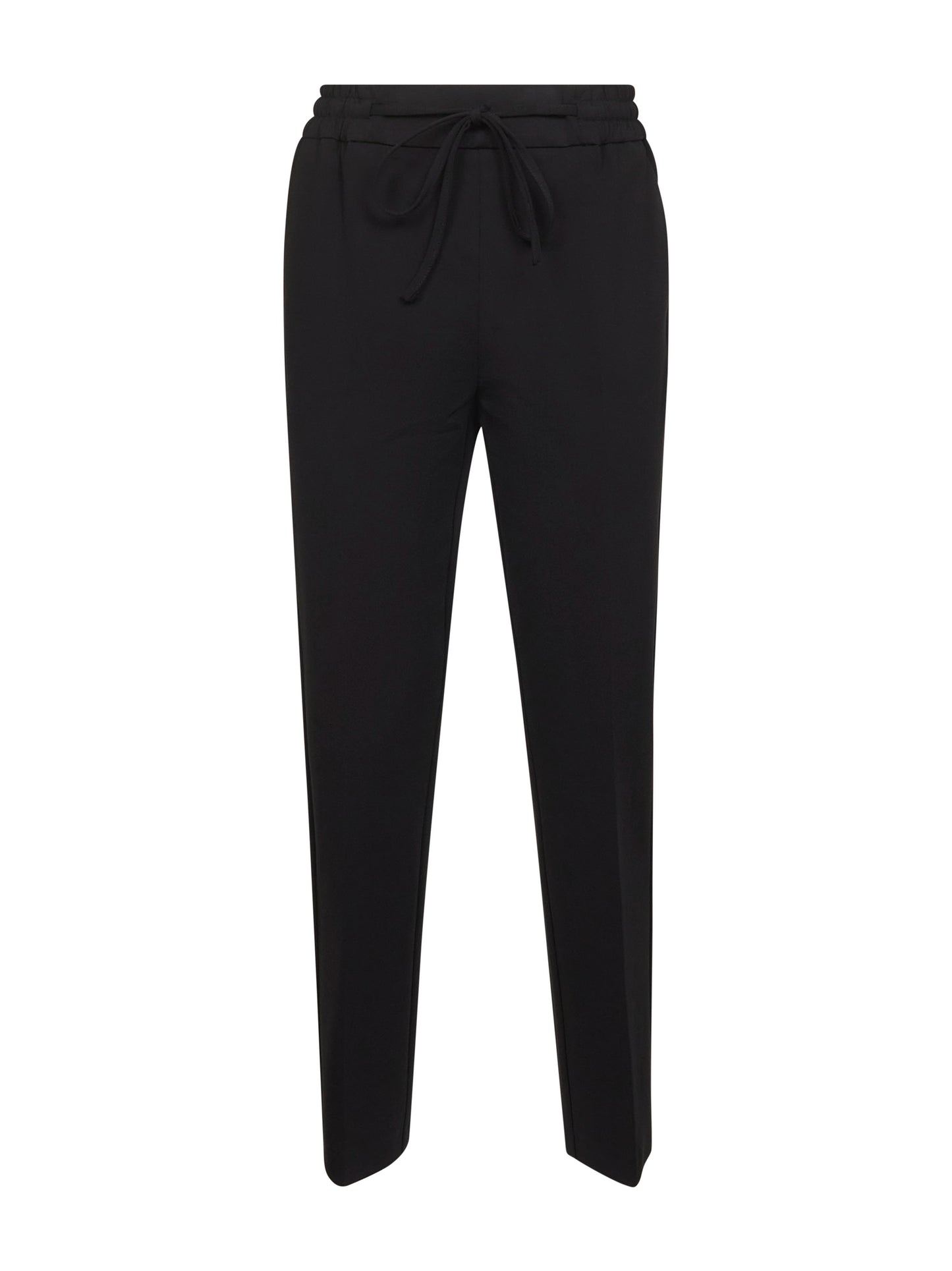Black stretch viscose blend Priya drawstring trousers