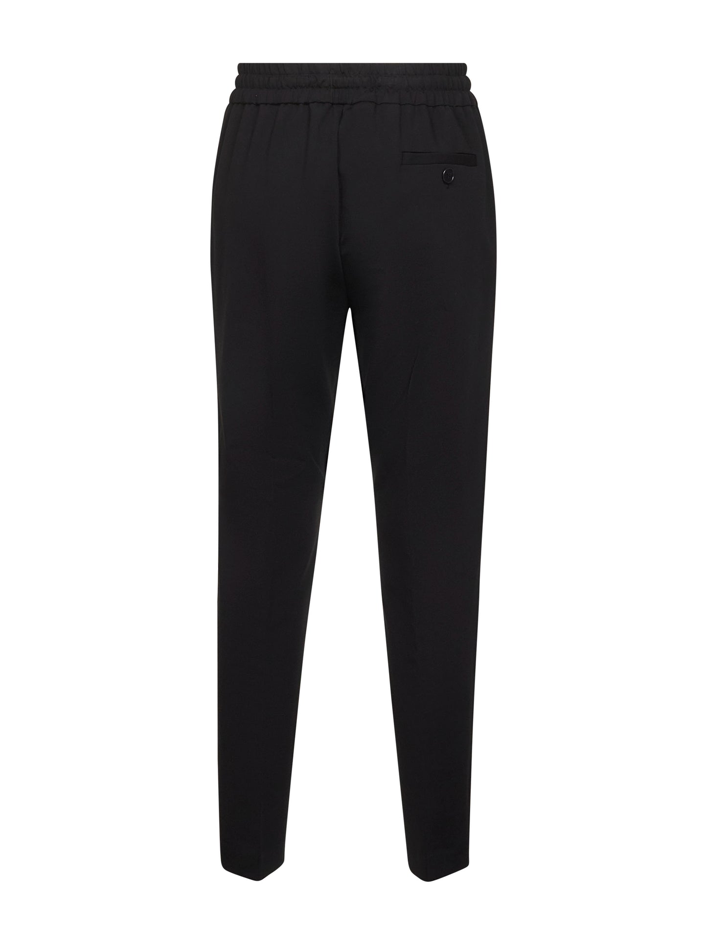Black stretch viscose blend Priya drawstring trousers