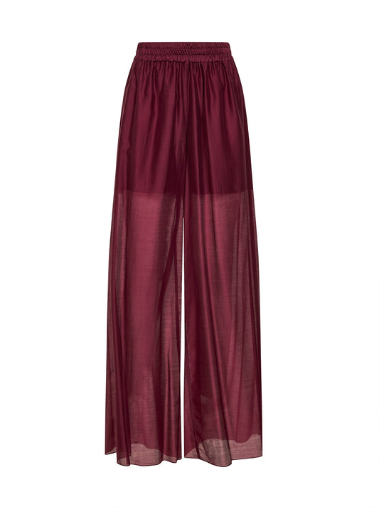 Pantaloni ampi Prizzi in voile bordeaux