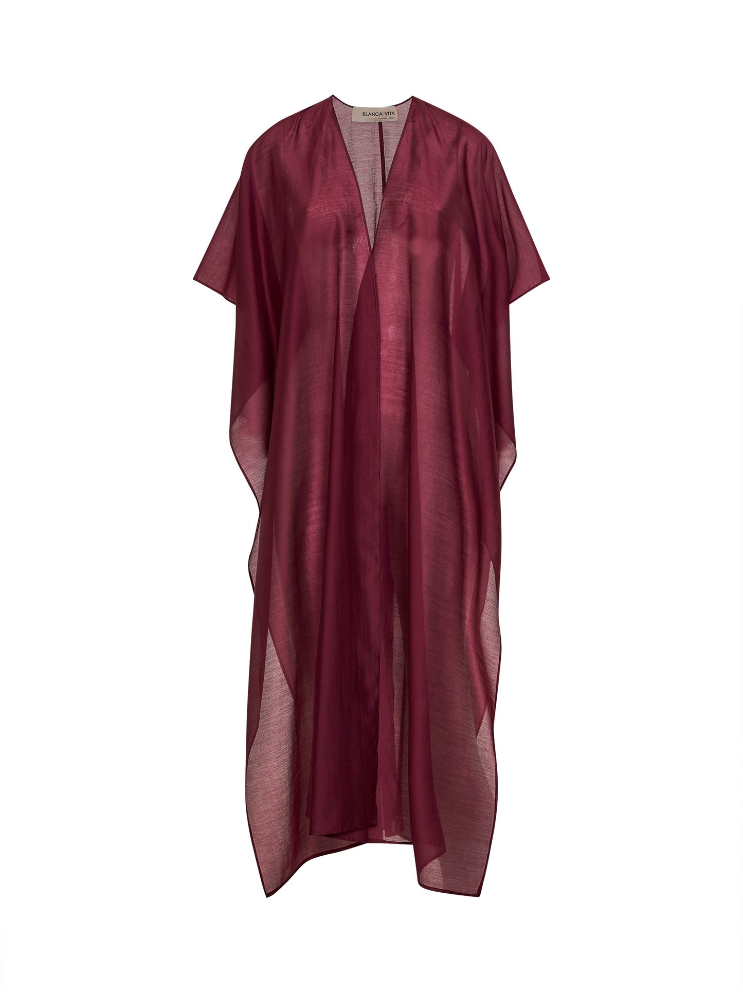 Burgundy voile Sdelfa caftan blouse