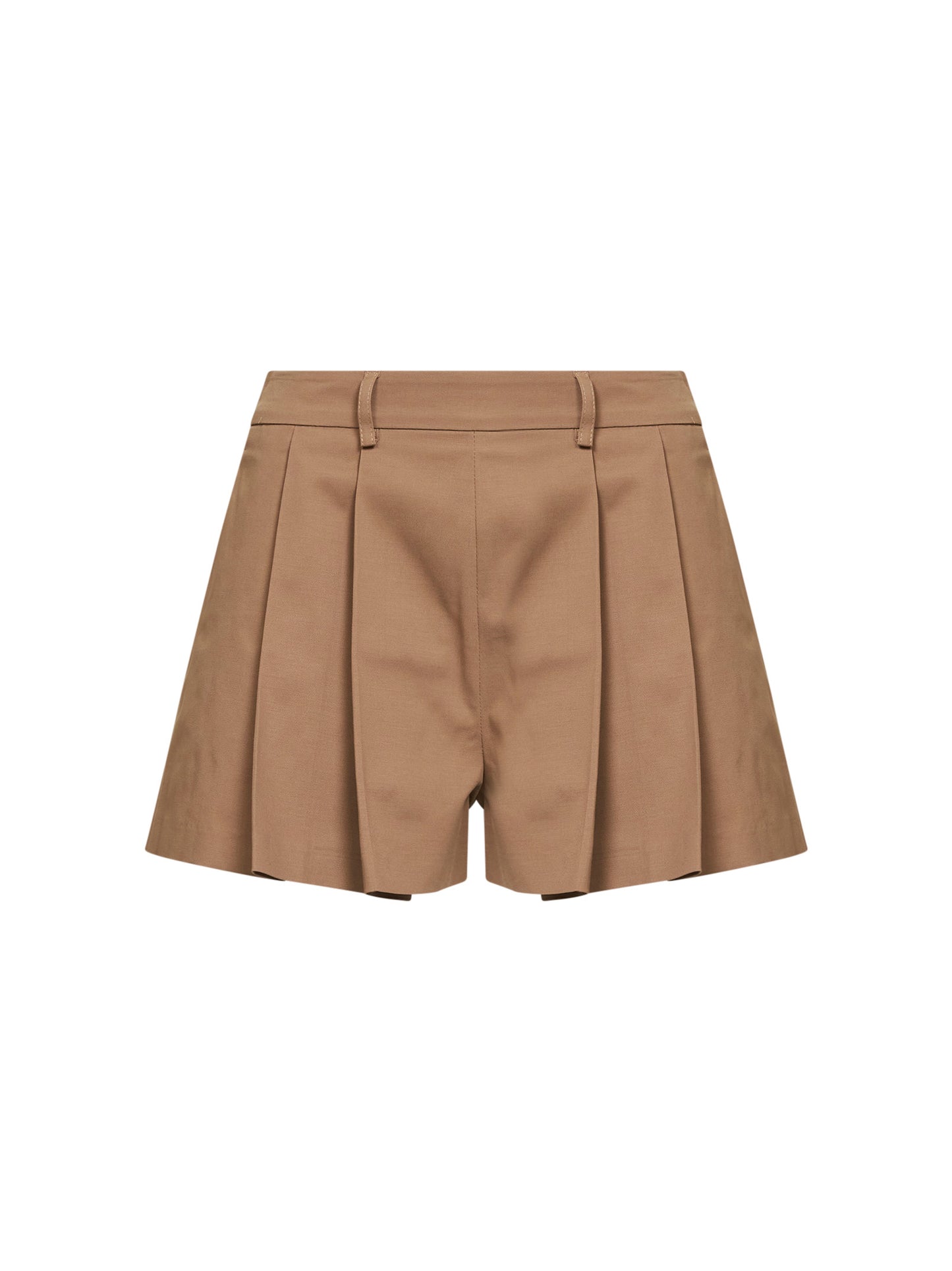 Shorts a pieghe Seltz in cotone stretch biscotto