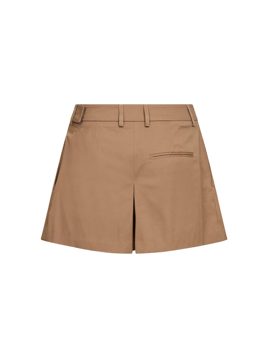 Shorts a pieghe Seltz in cotone stretch biscotto