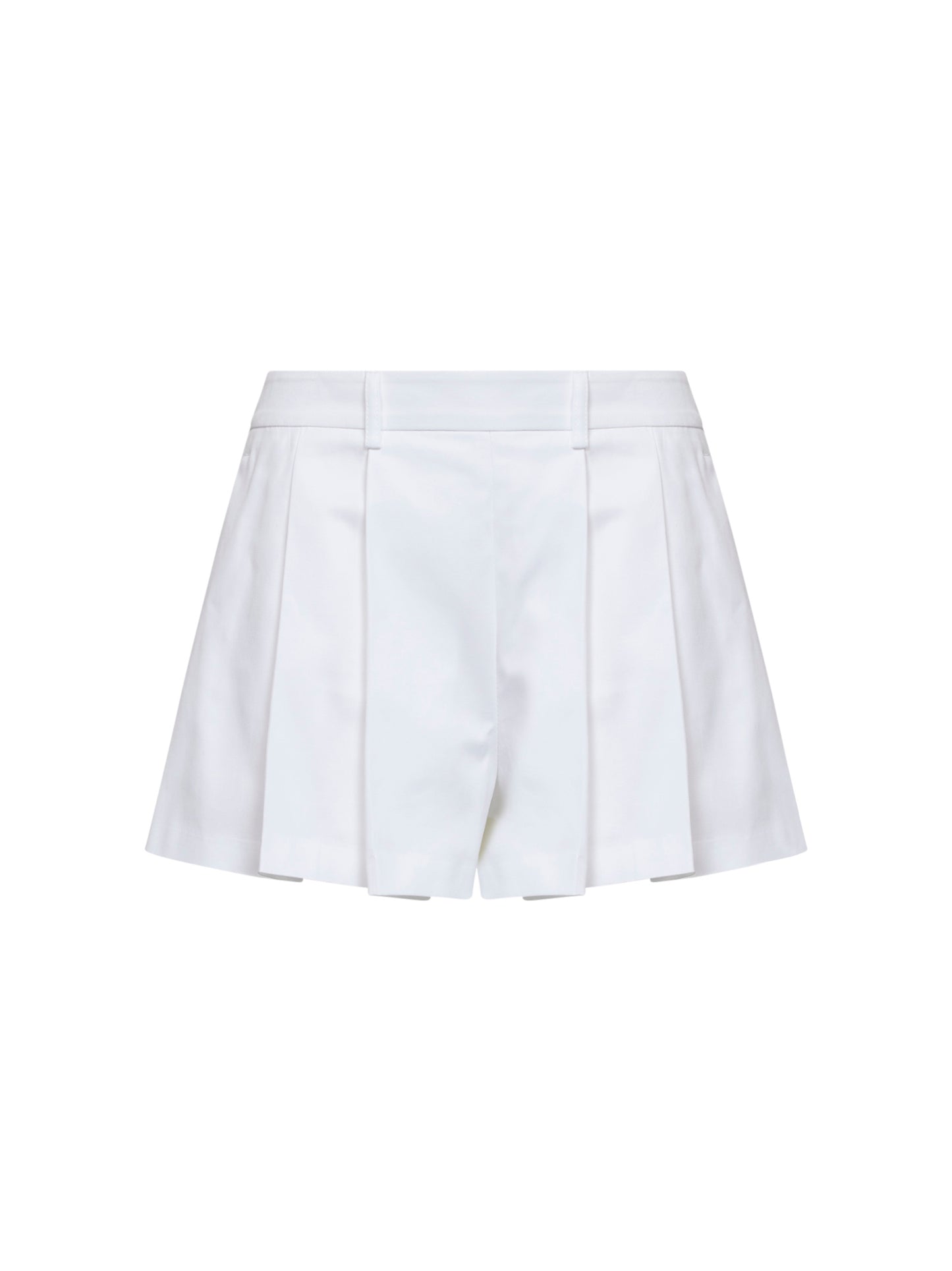 Shorts a pieghe Seltz in cotone stretch bianco