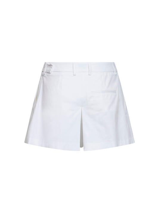 Shorts a pieghe Seltz in cotone stretch bianco