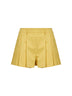 Shorts a pieghe Seltz in cotone stretch giallo olio