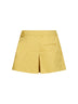Shorts a pieghe Seltz in cotone stretch giallo olio