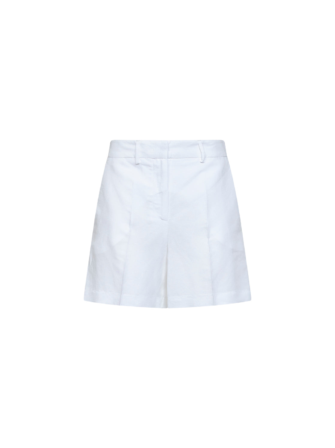 Shorts Silice in viscosa e lino bianco