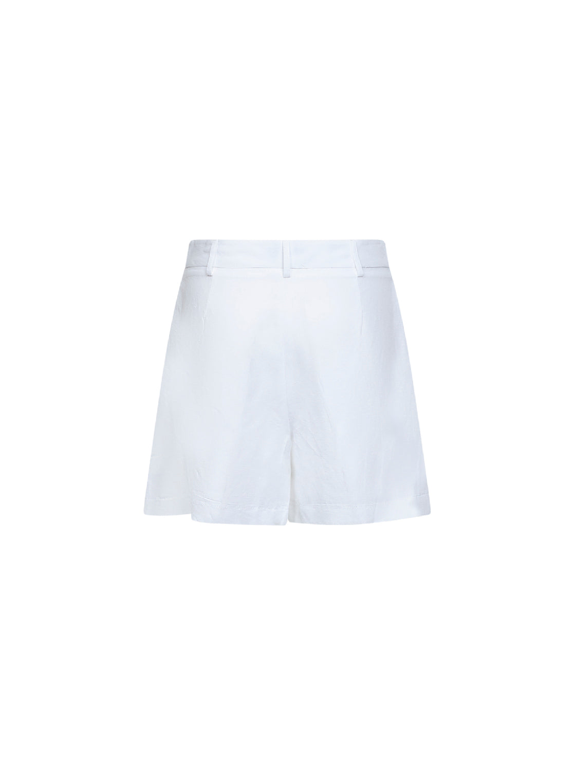 Shorts Silice in viscosa e lino bianco