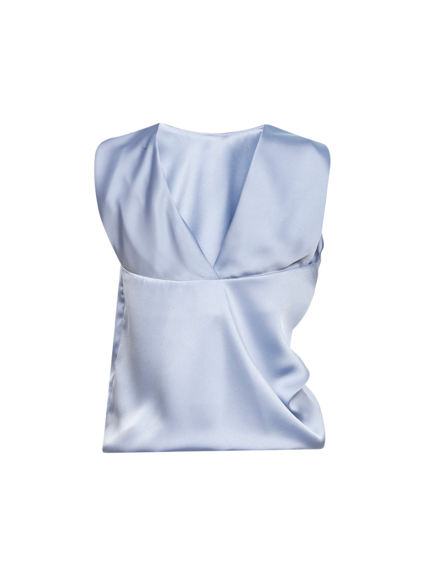 Top drappeggiato Tafoly in raso polvere