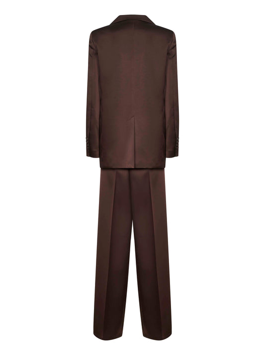 Completo Telvera in raso caffè