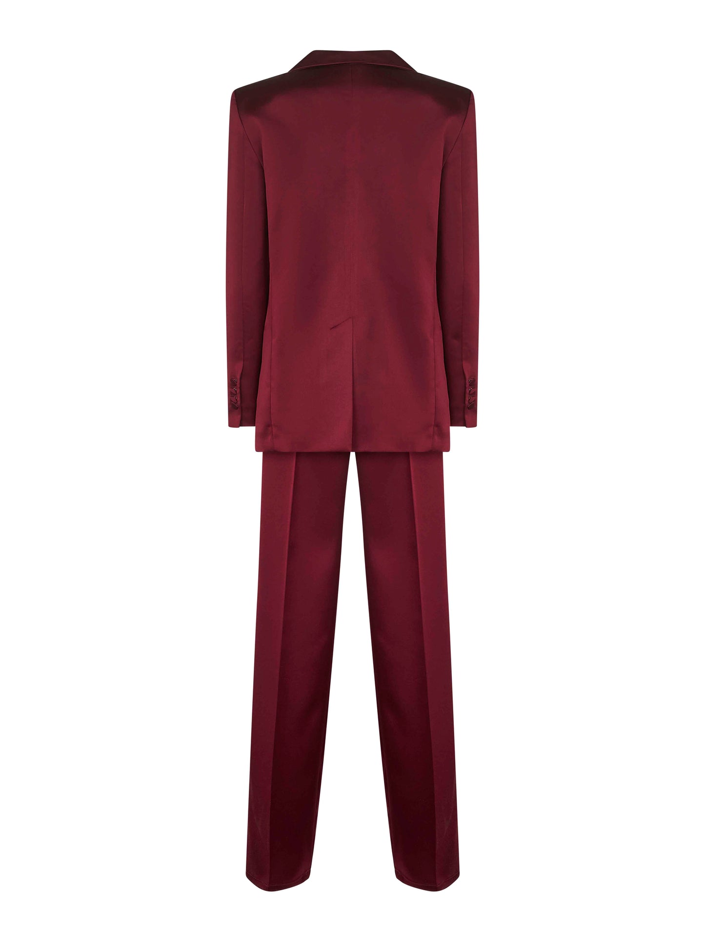 Burgundy satin Telvera suit