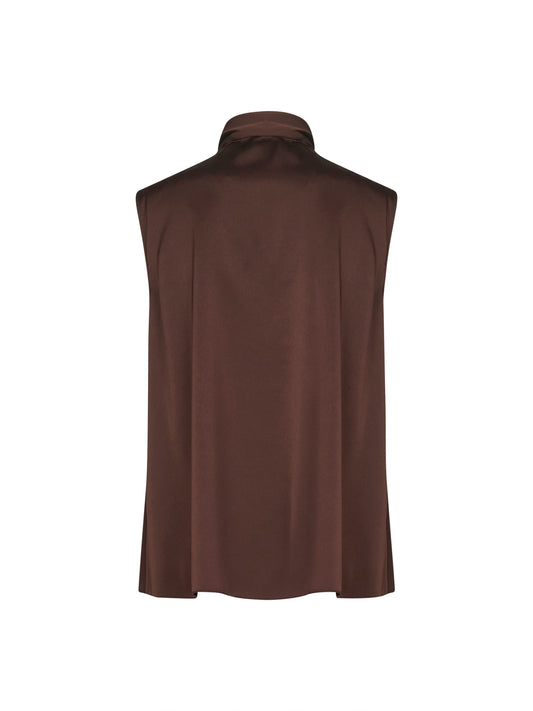 Top Topina in raso caffè