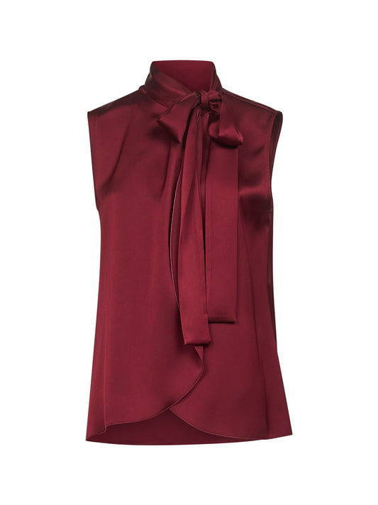Burgundy satin Topina top