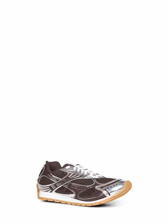 Sneakers Orbit in tessuto tecnico e mesh marrone e argento