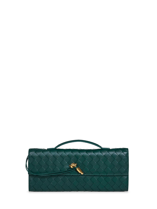 Emerald green Andiamo Clutch top handle clutch bag