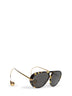Havana and grey Drop aviator sunglasses