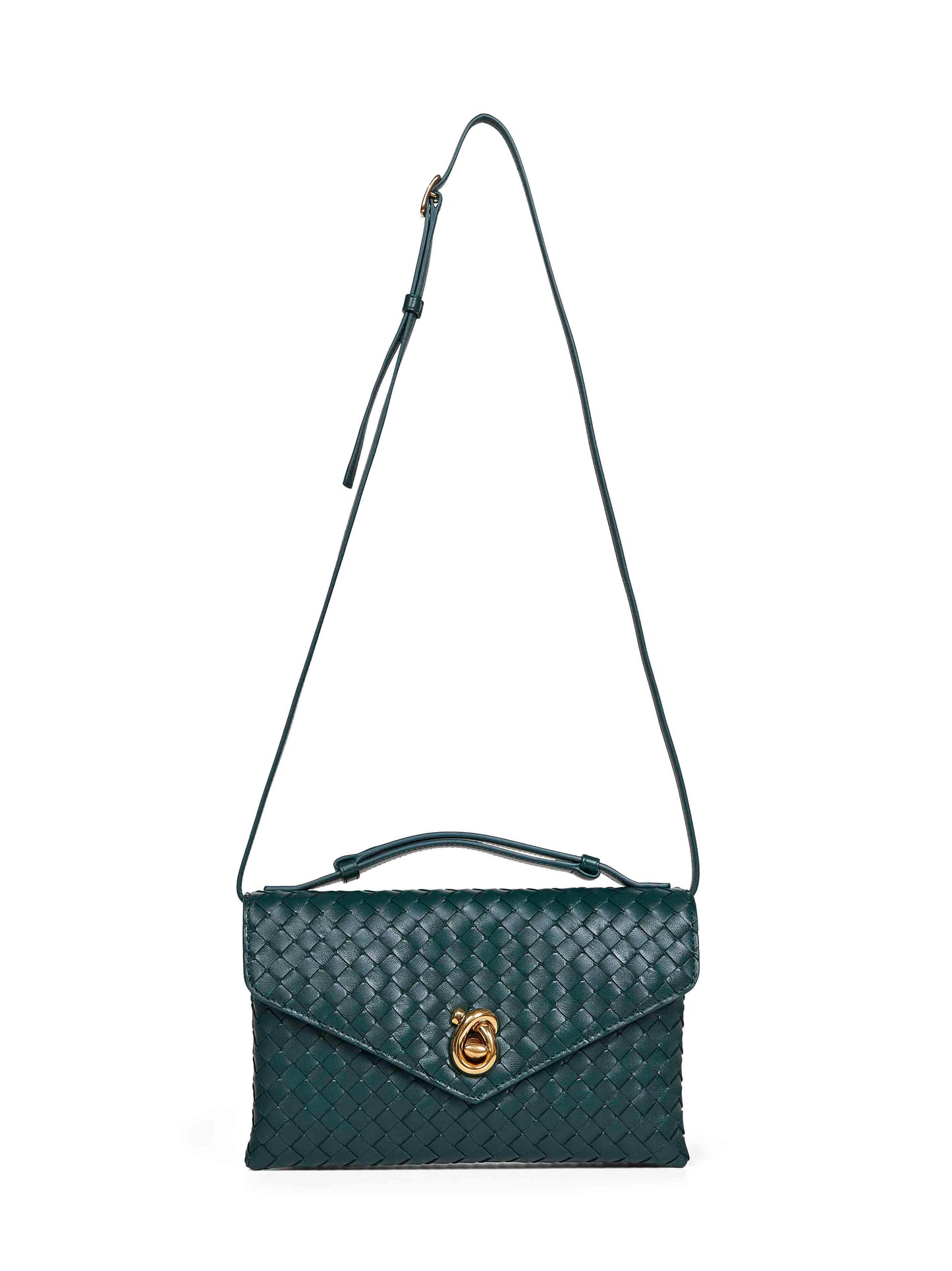 Borsa a tracolla Knot Lock verde smeraldo