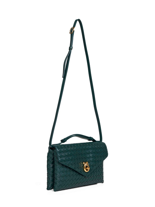 Borsa a tracolla Knot Lock verde smeraldo