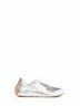 Silver laminated leather Orbit Flash sneakers
