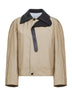 Sahara cotton jacket with leather collar