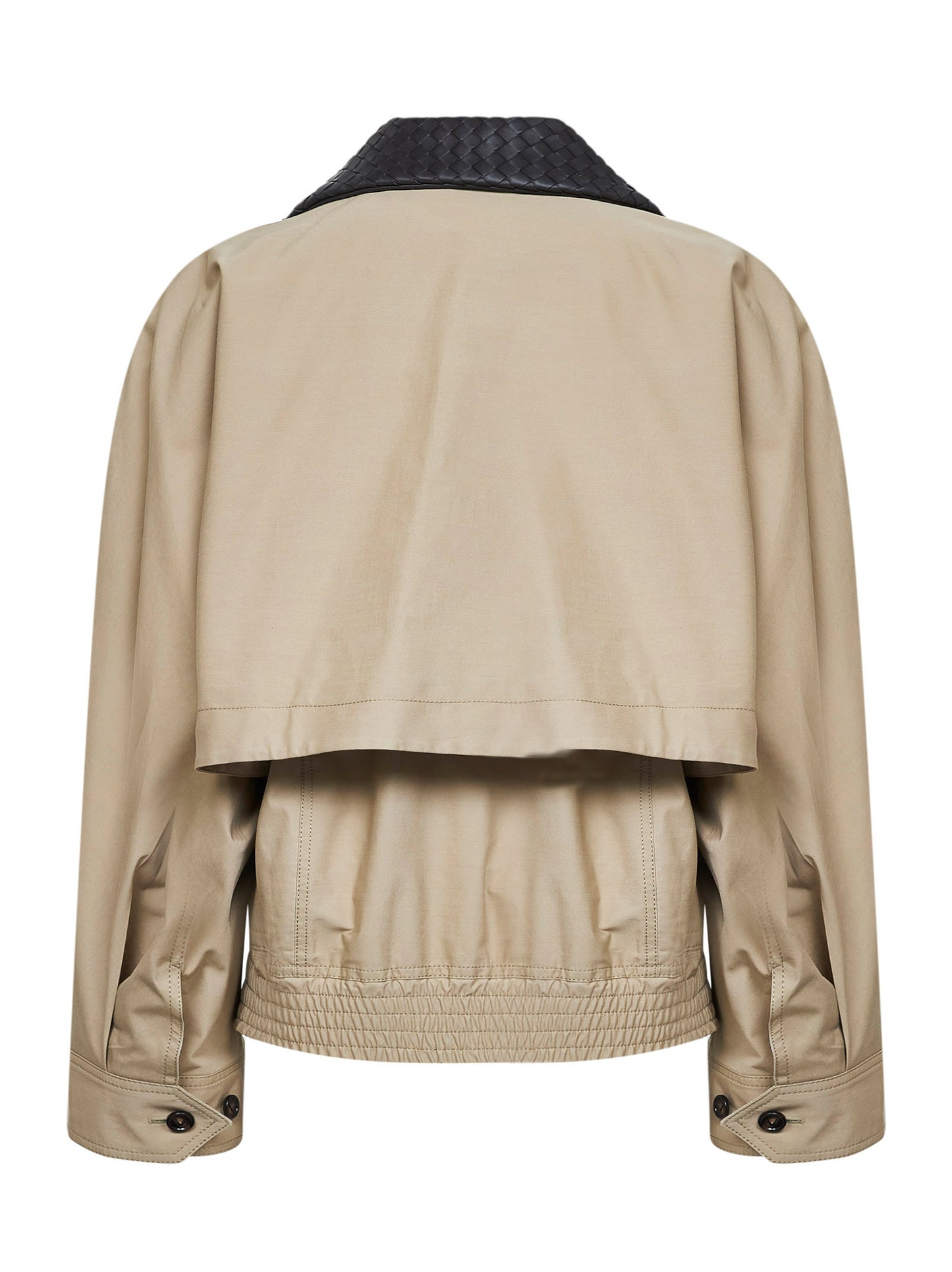 Sahara cotton jacket with leather collar